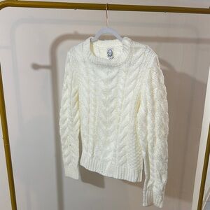 NWT BLUE RAIN FRANCESCA’s Cozy White Cable Knit Sweater